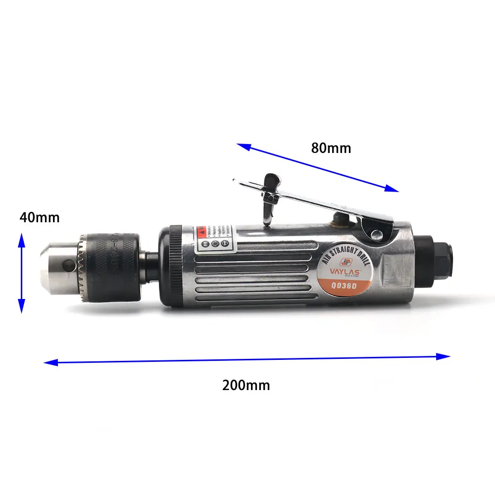 Air Drill Pneumatic Drilling Tool 22000 Rated RPM 1.5-10mm Max Chuck Hole Multifunctional Air Straight Drill