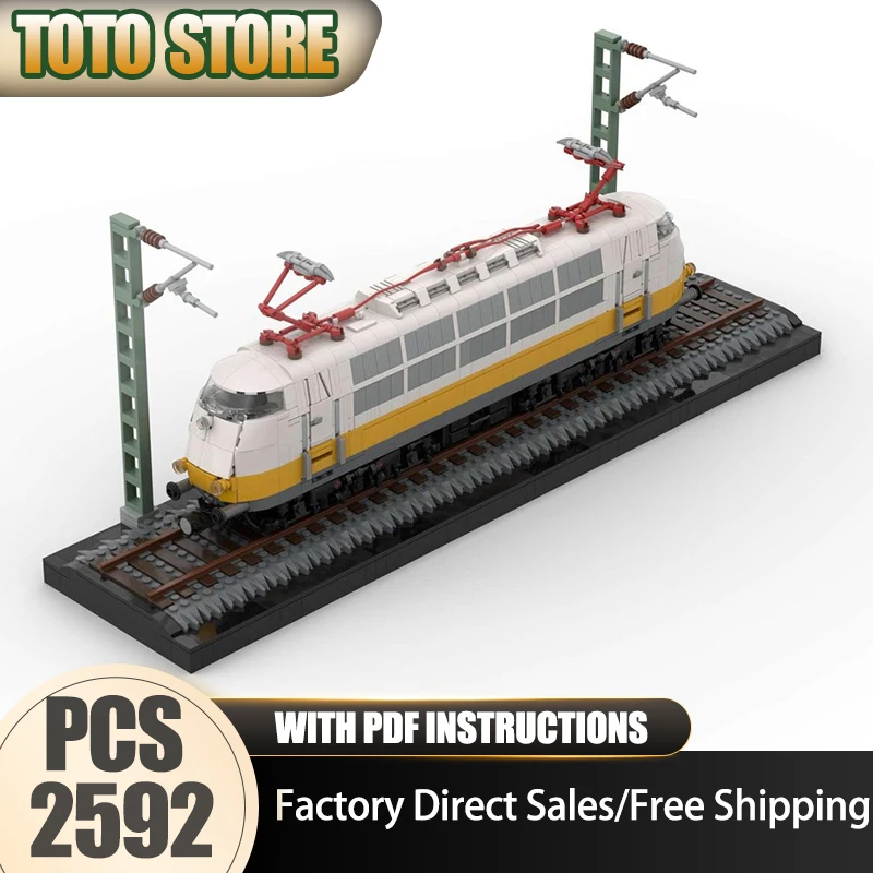 Bloques de Construcción Moc, Modelo Modular BR103 Airport Express (blanco/amarillo), Ladrillos Tecnológicos, Juguete de Construcción de Ensamblaje