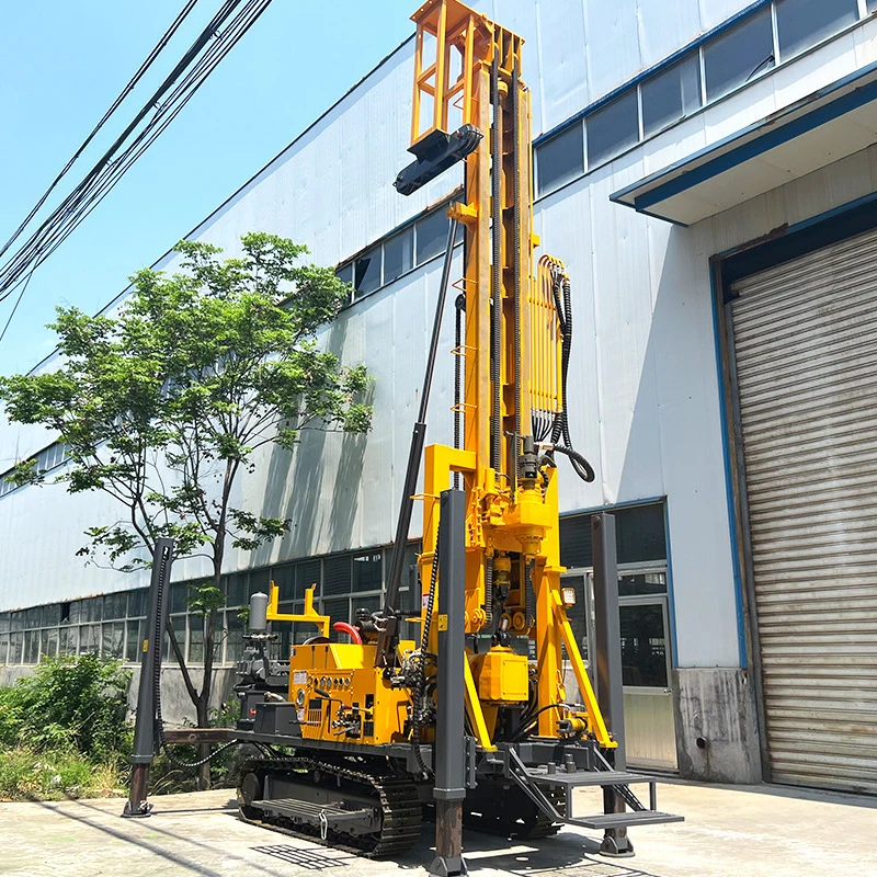 Heavy Water Well Drilling Machine 100-400m Water Air Dual Use Drill Rig Core Borehole Portable Crawler DTH Hydraulic