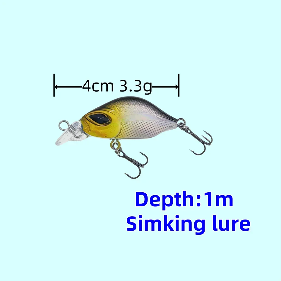 MUKUN NEW Arrive Japanese Design Small Lures Fishing Lure 3.3g 4cm Sinking Minnow Mini Hard Bait For Perch Trout Bass