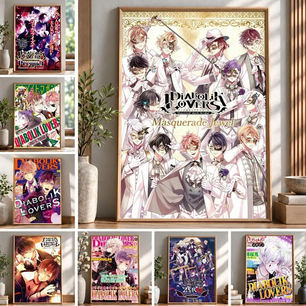 anime Diabolik Lovers Poster HD Waterproof Self-Adhesive Poster Unframed Wall Art Print for Home Room Decor Gift