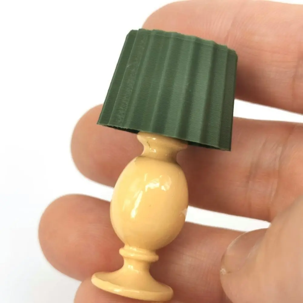1:12 Dollhouse Miniature Desk Lamp Simulated Pattern Multistyles Desk Lamp Study Model Micro Scene Light Ornament