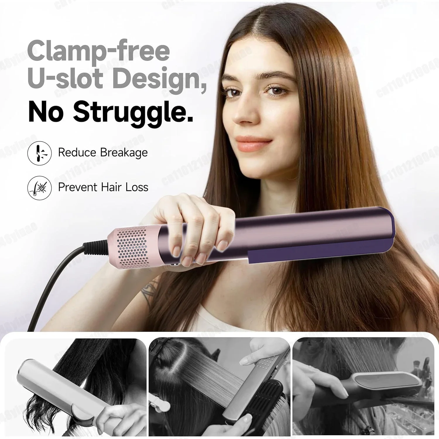 220V Super 2IN1 Hair Straightener and Hair Dryer For Wet/Dry Hair Fast Drying Volumizing Straightening Dryer 1300W Ion Flat Iron