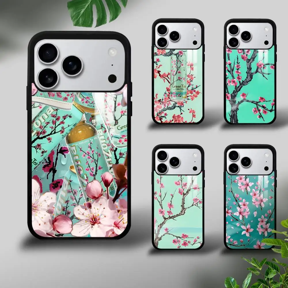 

Simple Steam Wave Iced Tea Style Phone Case For iPhone 17 16 15 14 13 12 11 Pro Max Mini Plus Hard Mirror Funda