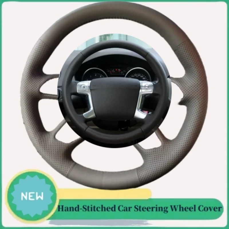 

DIY Abrasion-resistant Comfy Genuine Leather Steering Wheel Cover For Ford Mondeo 2007-2014 Galaxy 2006-2015 S-Max 2006-2014