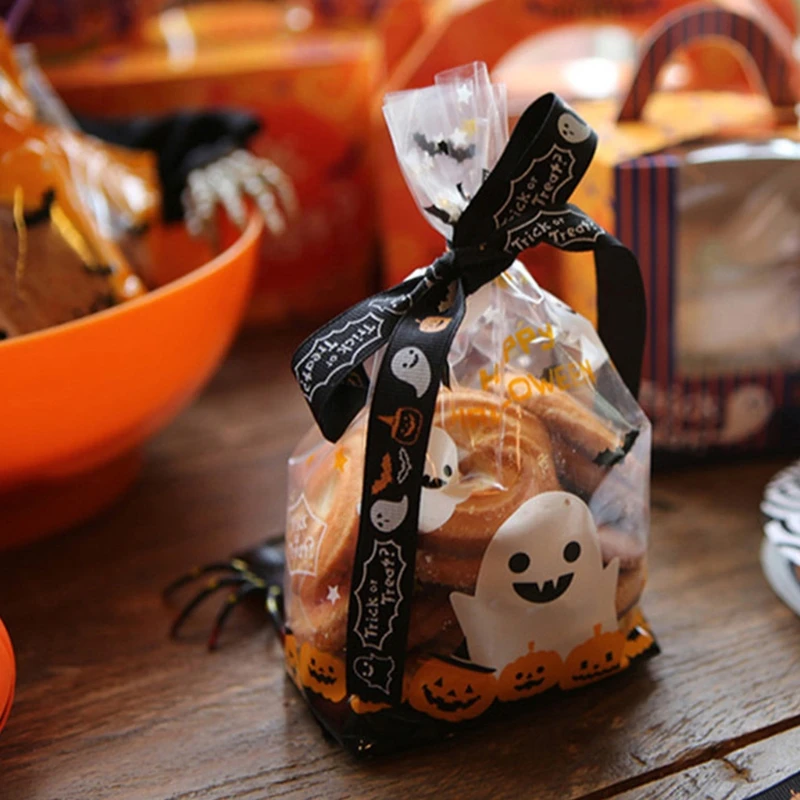 Ribbon For Halloween Gift Wrapping Spide&Witch Hat&Pumpkins&Spide Web Skull Bat Multi-Color Ribbon For Halloween