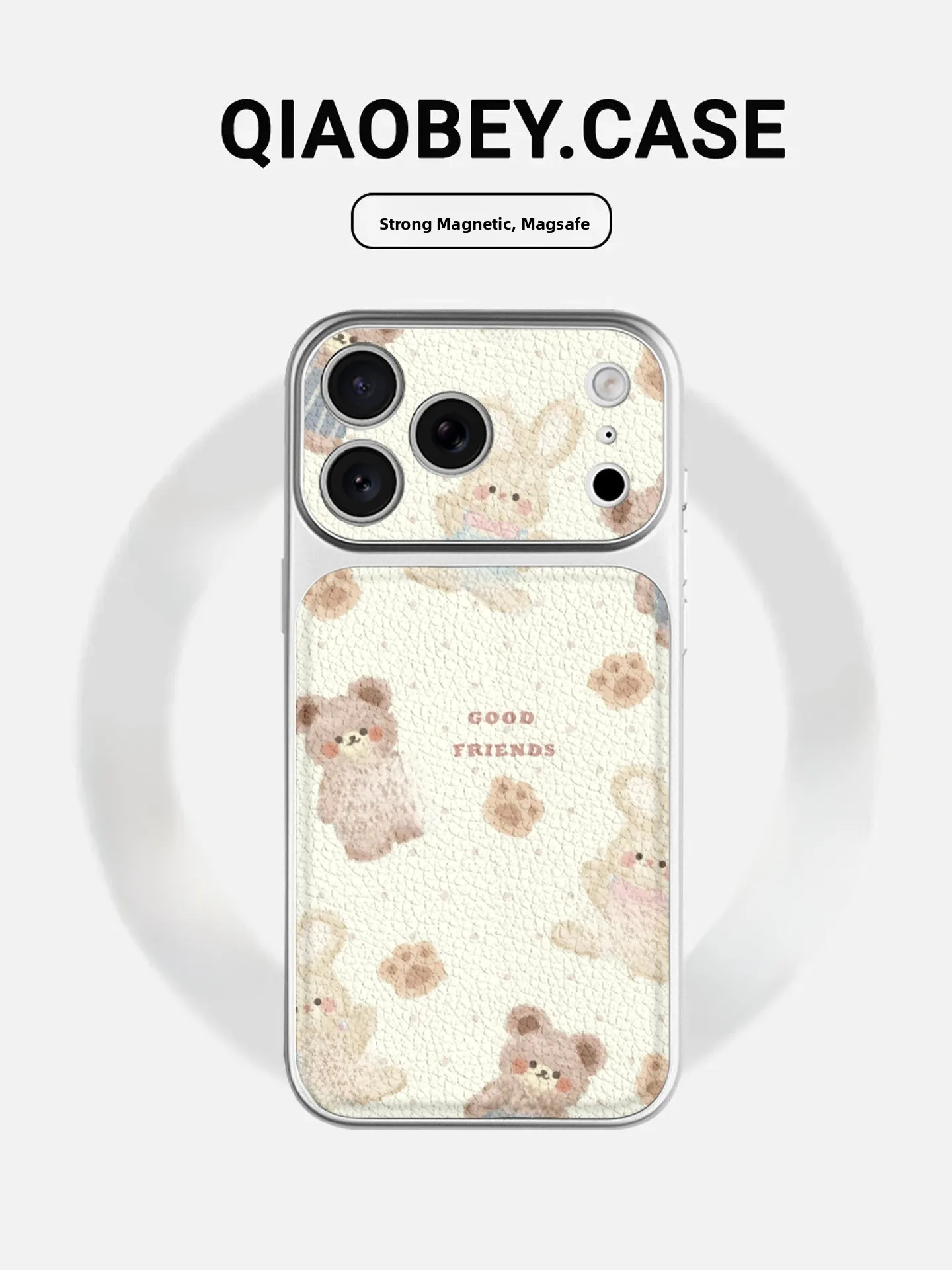 

Cute Bear Rabbit Phone Case Compatible with iPhone 17 Full Lens Protection Creative Cartoon Design Protective Cover