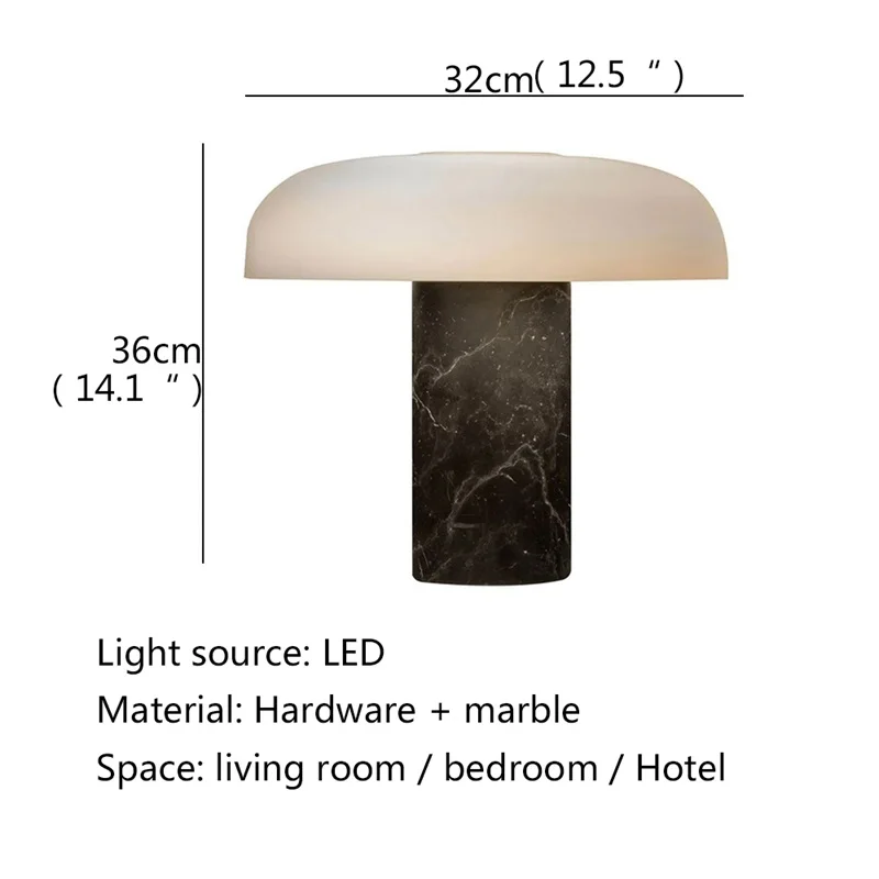 Imagem -05 - Hongcui-nordic Candeeiro de Mesa Simples Moderno Criativo Mármore Led Luz de Mesa Cogumelo Decorativo Luz Sala de Estar e Quarto