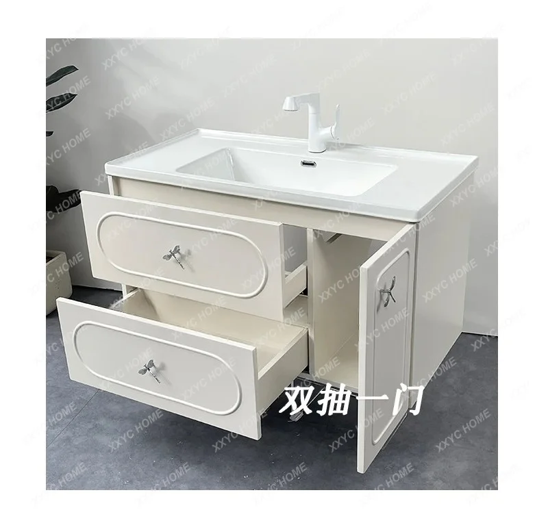 XX Paint Bathroom Cabinet Ceramic Integrated Basin Combination Bathroom Cabinet Wash Table Integrated Basin Cabinet