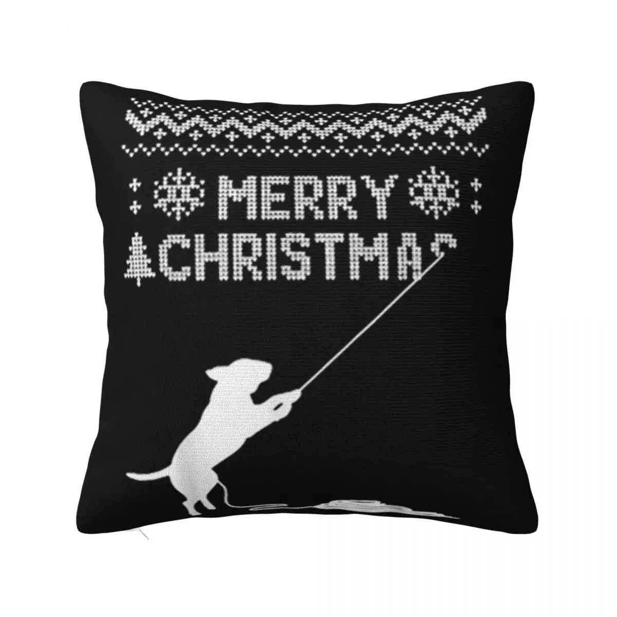 Premium Funny Bull Terrier Dog Merry Christmas Ugly Christmas Hip Hop Creative Design Pillow Case