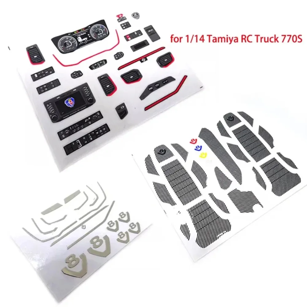 Dashboard Seat Sticker Suit for 1/14 Tamiya RC Truck For scania 770S 56368 Car Diy Parts