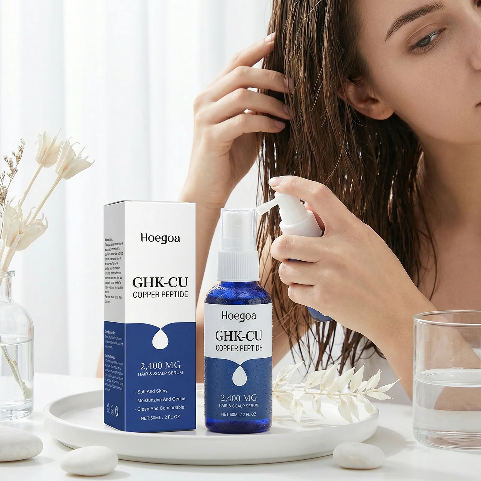 Copper Peptide Hair Growth Serum Anti Loss Improve Thinning Hair Moisturizer Smoothing Repairs Damaged Hair Scalp Care Essence