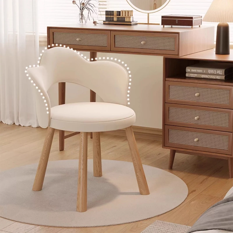 Minimalist Beauty Salon, Nail Art, Backrest, Master Bedroom, Makeup Chair，Dressing Chair, Creamy Style Bedroom, Light Luxury