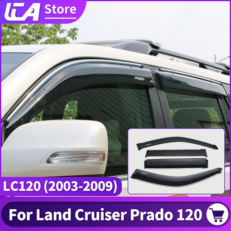 

For 2003-2009 Toyota Land Cruiser Prado 120 Windows Vent Visor Flow Deflector LC120 FJ120 Exterior Accessories body kit Tuning