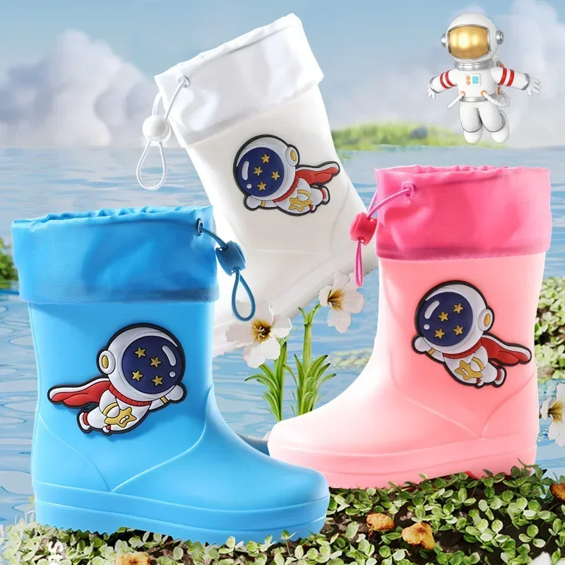 Children Cartoon Rain Boots Kids High Top Anti-skid Waterproof Water Shoes Breathable Lightweight New Soft Bottom Rubber Shoes