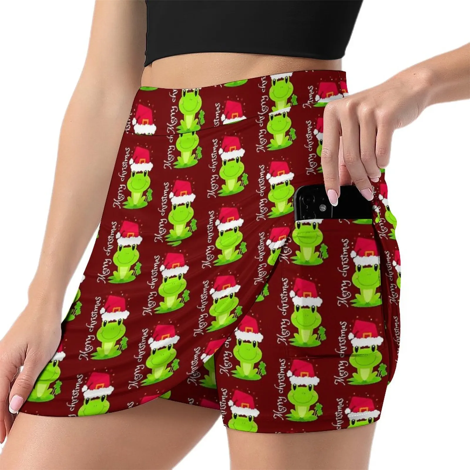 Merry Christmas Frog Skirt Summer Funny Animal Streetwear Casual A-line Skirts Mini Skirt Woman Graphic Oversized Clothing