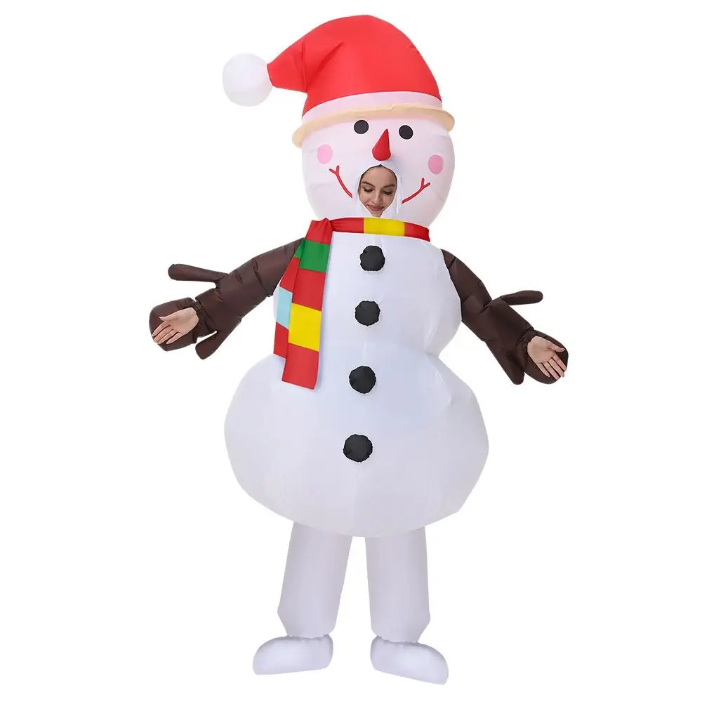 تأثيري التميمة عيد الميلاد نفخ زي ملابس تنكرية للحفلات سانتا كلوز ثلج شجرة فستان الدعائم حفلة كرنفال عيد الميلاد