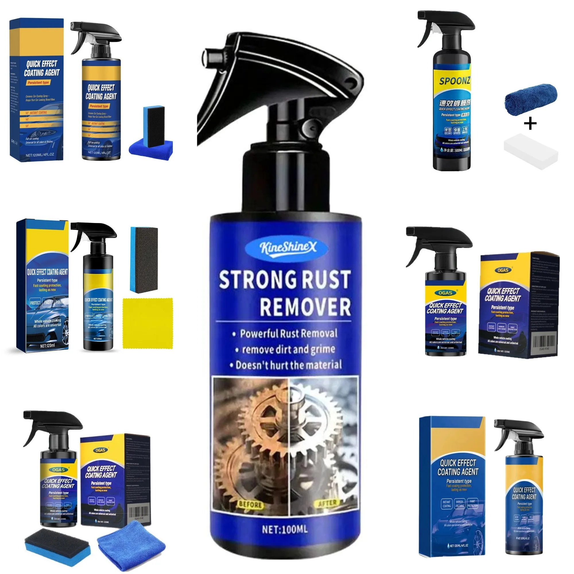 100/120/500ML Auto-Beschichtungsspray Nano-Keramik Schnellwirkende Beschichtungsmittel-Spray Schnellversiegelung Wachs-Politur-Spray Schutz Autopflege