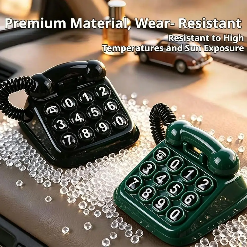 Car Dashboard Retro Telephone Parking Number Plate Creative Removable Digital Card Ornament Vehicle Interior Decoration Accessor - view 5