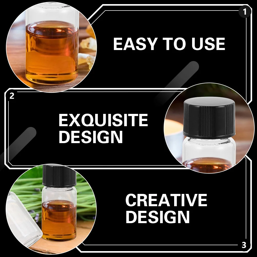 Garrafas de reagente de vidro 20 peças, 3ml, armazenamento de amostras, garrafas de vedação de laboratório, recipientes de reagente líquido, garrafa de amostragem