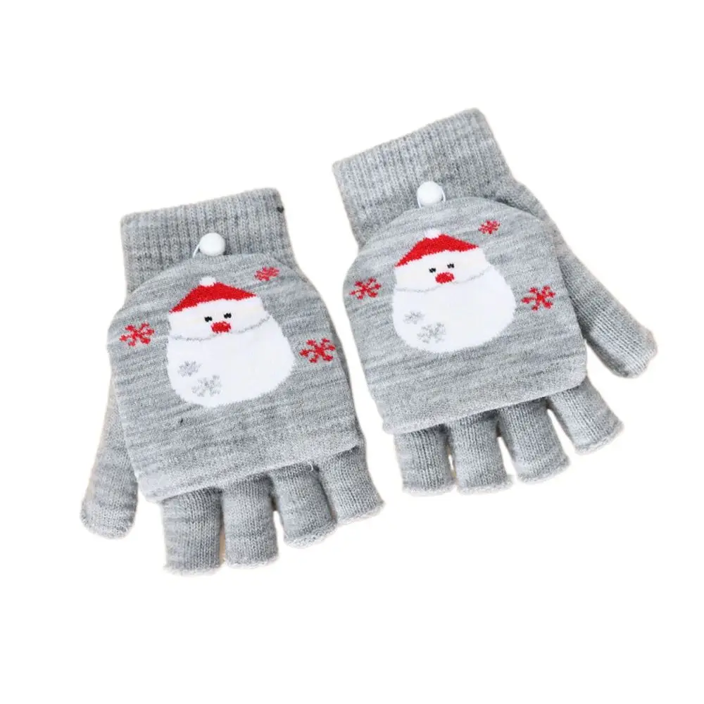 

Screen Gloves Santa Claus Pattern Snowman Apparel Accessories Christmas Gloves Autumn Winter Gloves Women Knitted Flip Gloves