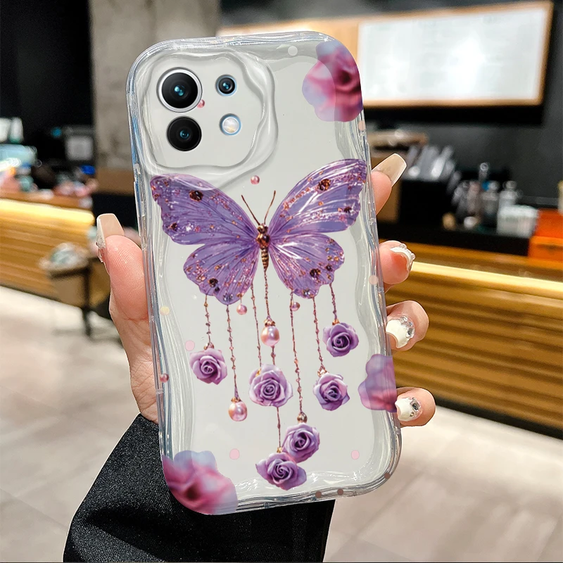 Чехол Artistic Butterfly Rose для Xiaomi POCO X7 X6 X5 X3 NFC F7 Ultra F6 F5 Pro F4 F3 GT M5S C65 C75 M3 M4 M5S M6 M7 Pro 4G 5G