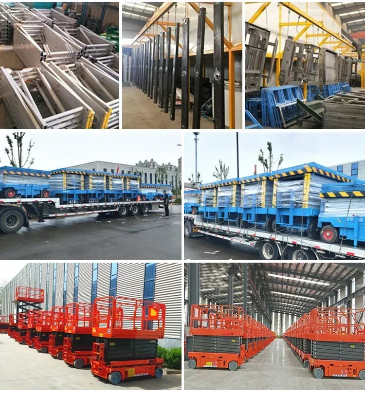 10m 12m 14m 18m 300kg 1T 2T Aerial Work electric lift Electric Mobile Scissor Hydraulic Lift Tables Manlift Mobile Platform