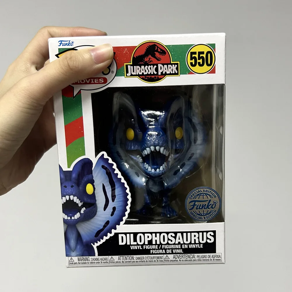 Películas Jurassic Funkos Parks Dinosaur Worlds Dilophosaurus # Figuras de Acción Coleccionables de Vinilo de Edición Especial 550