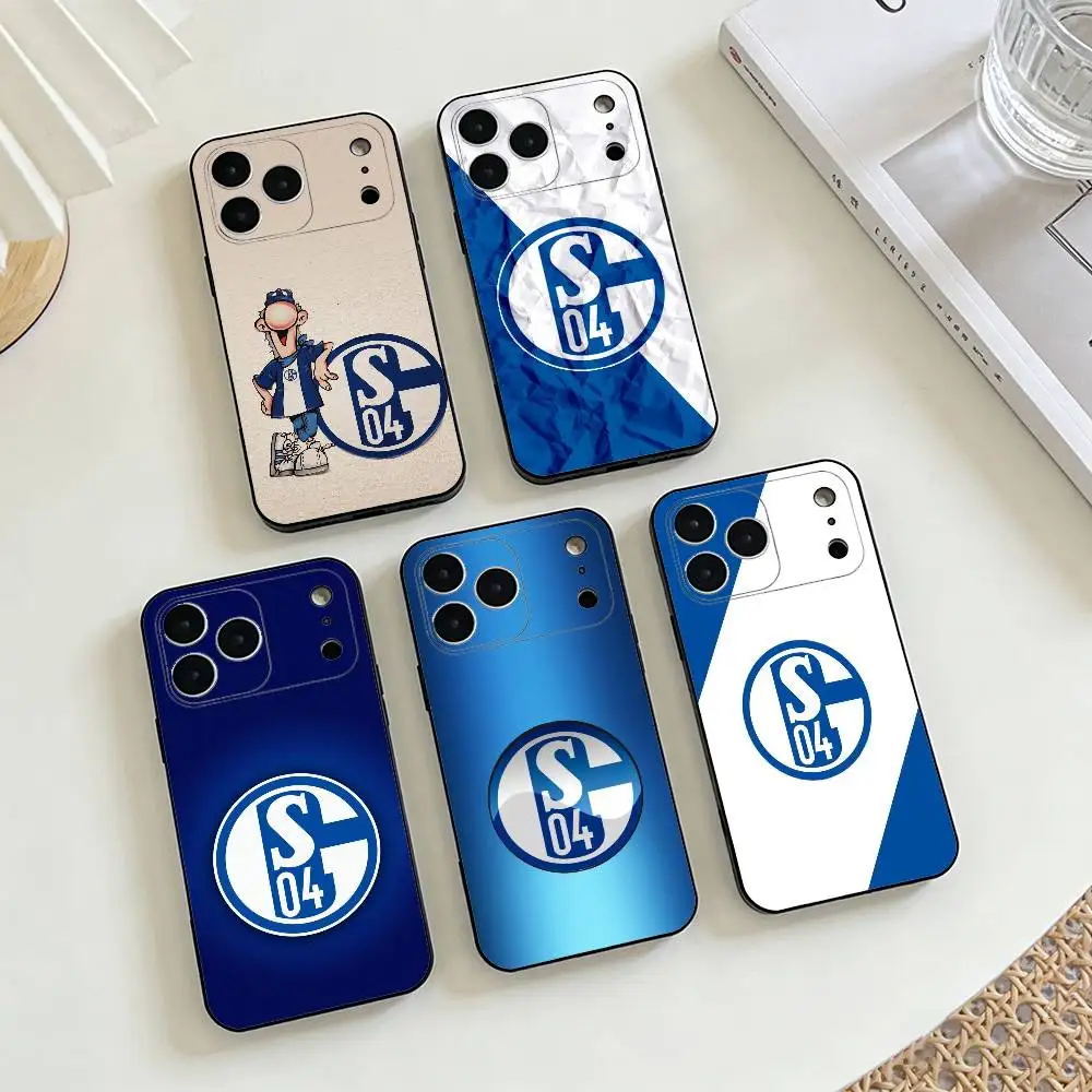 

S-Schalke 04 Team Colors Sleek Phone Case For iPhone 17, 16,15,14,13,12,11 X XR Plus,Others Soft Black Cover