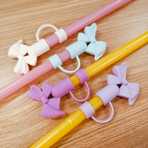 Imagen 2 del producto Tapa de cubierta de paja con lazo, tapón para derrames, adornos de paja de silicona de 10mm para accesorios de taza Stanley, botella de agua, puntas de paja a prueba de polvo