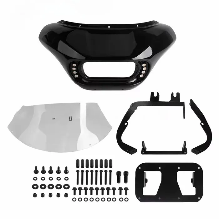 Durable ABS Headlight Fairing Surface Painted Finish Integrated Mount for Fat Bob 114 FXFB FXFBS 2018-2025 W LP4 Brackets