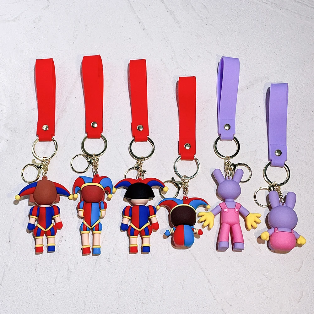 Magical Digital Circus Pomni Jax Silicone Cartoon Key Toy Theater Rabbit Keychain Toy Children's Christmas Gift