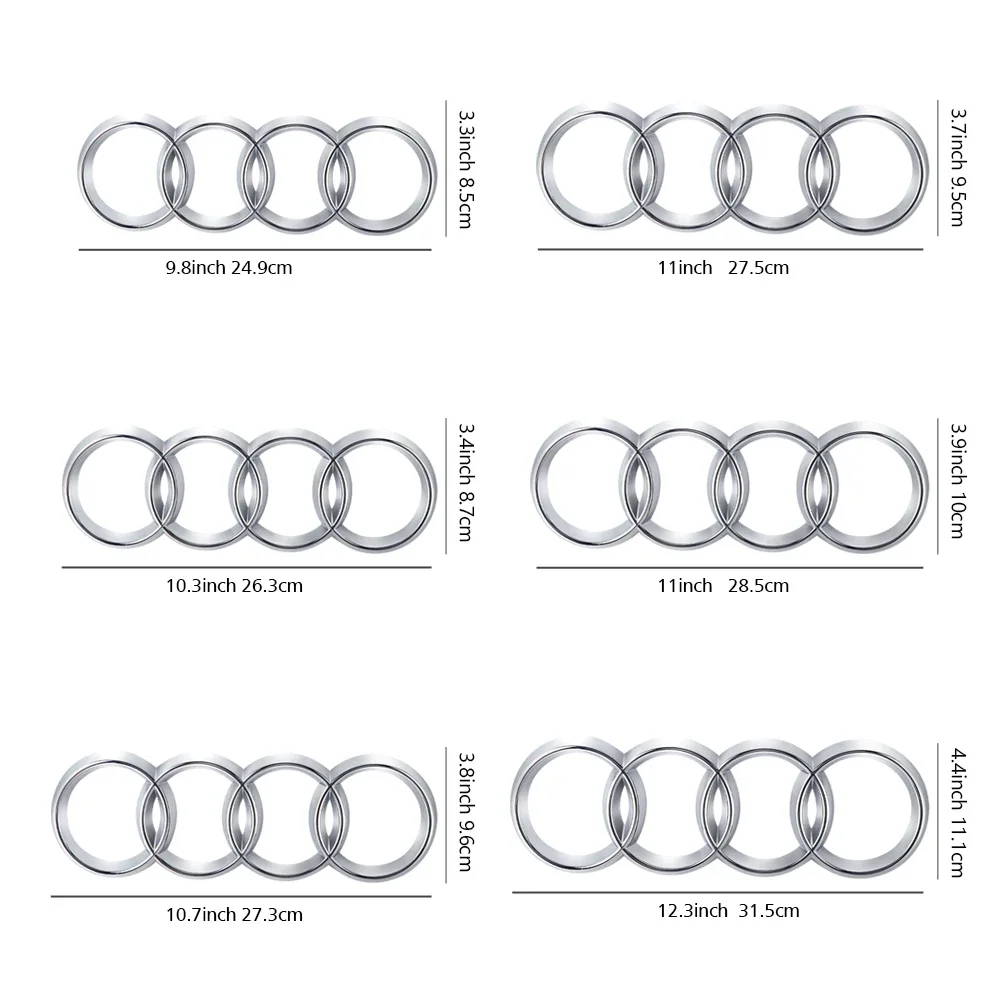 2025 حار لأودي Q3 Q5 Q5 Sportback Q3 Sportback Q7 Q8 S5 S6 S7 R8 S4 4 حلقة ABS غطاء السيارة الجبهة بونيه شواء الخلفي الجذع شعار