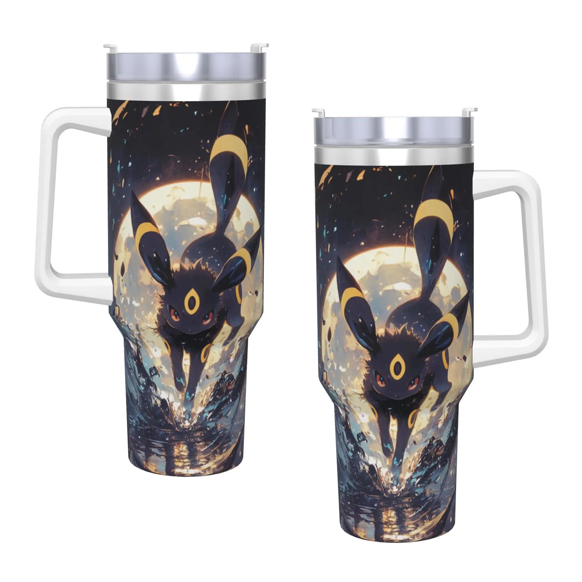 Pokemon Eevee Stainless Steel Tumbler  Driving Mugs Cup 40oz Coffee Mug Portable Cold and Hot Milk Tea Water Bottle