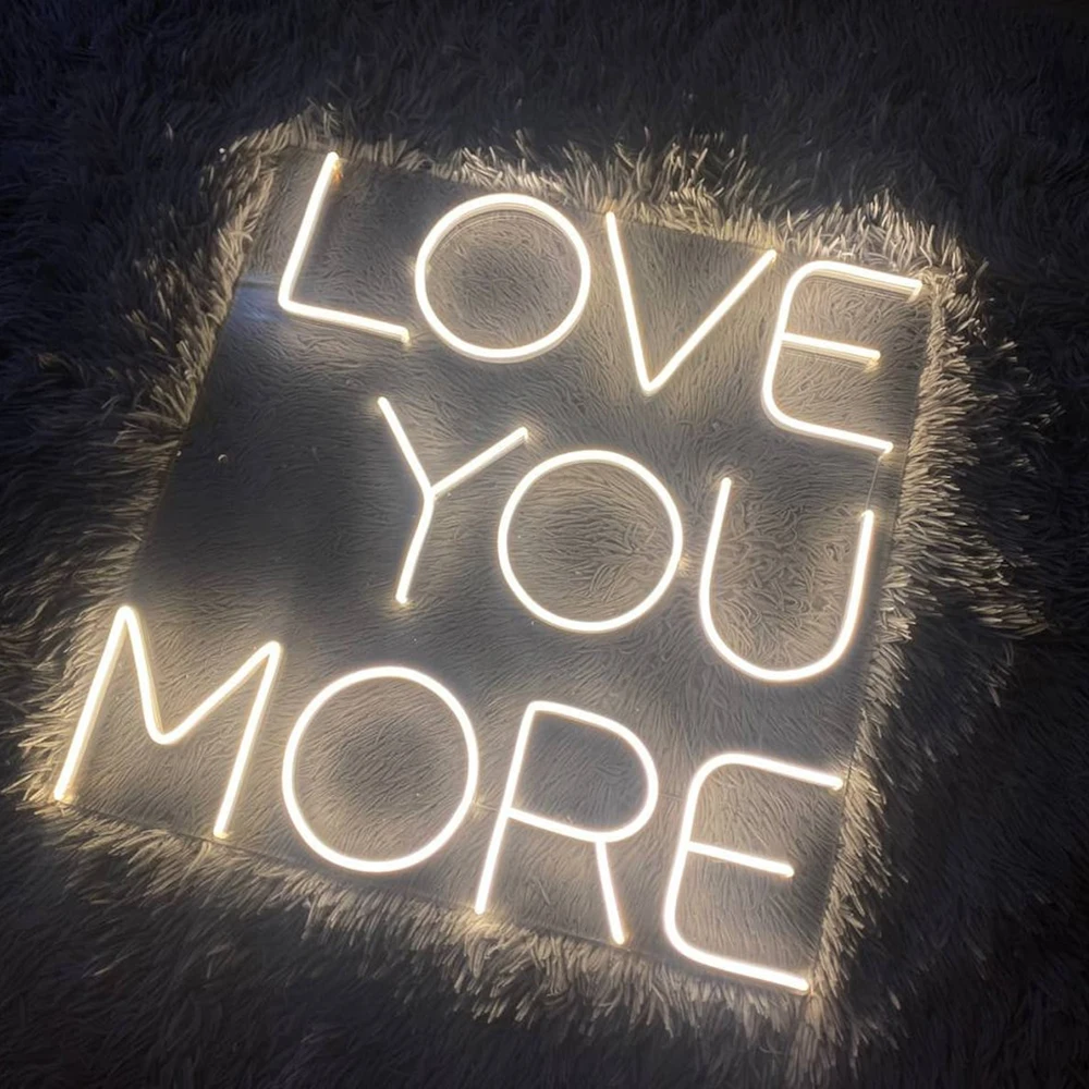 Love You More Neon Sign Personalised Wedding Engagement Led Light Sign Bedroom Home Room Wall Art Decor Custom Neon Lights