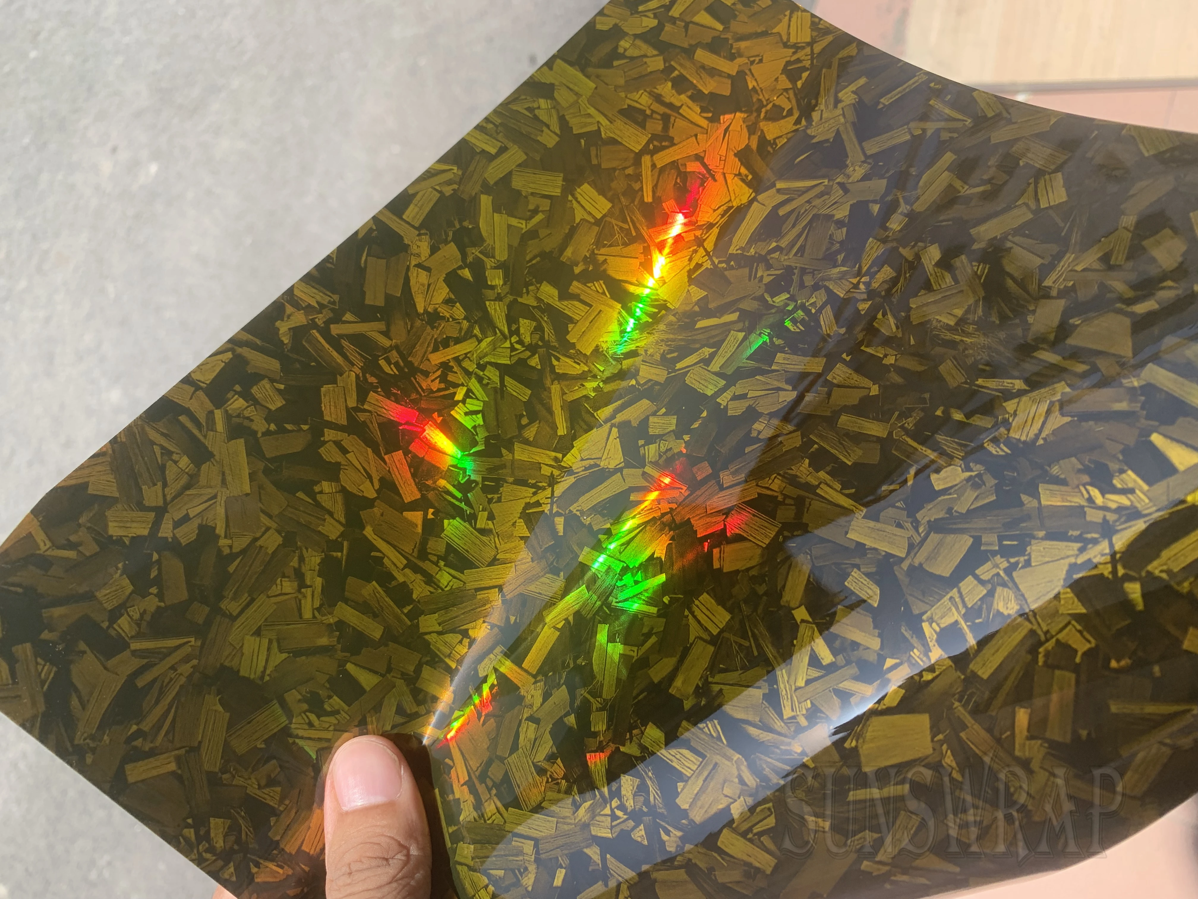 

Holographic Film Car Vinyl Wrap Rainbow Laser Carbon Fiber Vinyl Stickers Vinyl Wrap Car Interior Auto Car Styling 5x59ft/roll