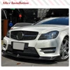 메르세데스-벤츠 C 클래스 W204 AMG C63 2012 - 2014 프론트 립 범퍼 가드 용 실제 탄소 섬유 자동차 앞 립 스포일러 2