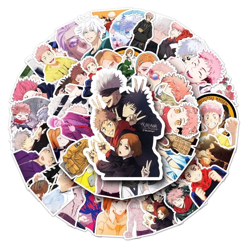 50pcs Jujutsu Kaisen Anime Graffiti Stickers Suitcase Water Cup Stationery Mobile Phone Car Notebook Refrigerator Decoration