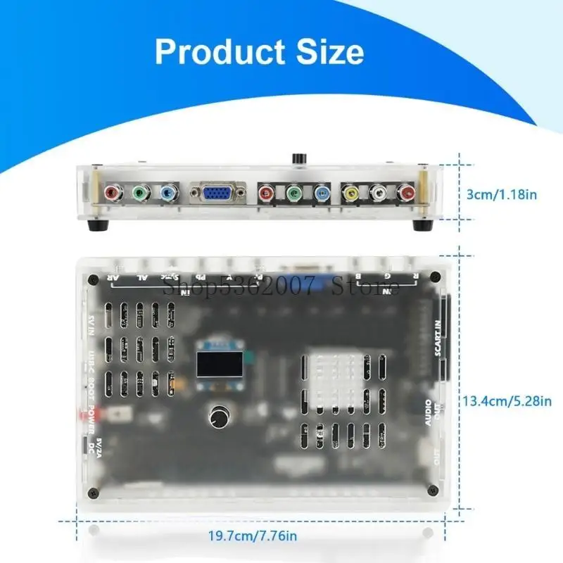 Scart YPbPr Video Converter with Remote for Consoles Video Audios Converter 40JB