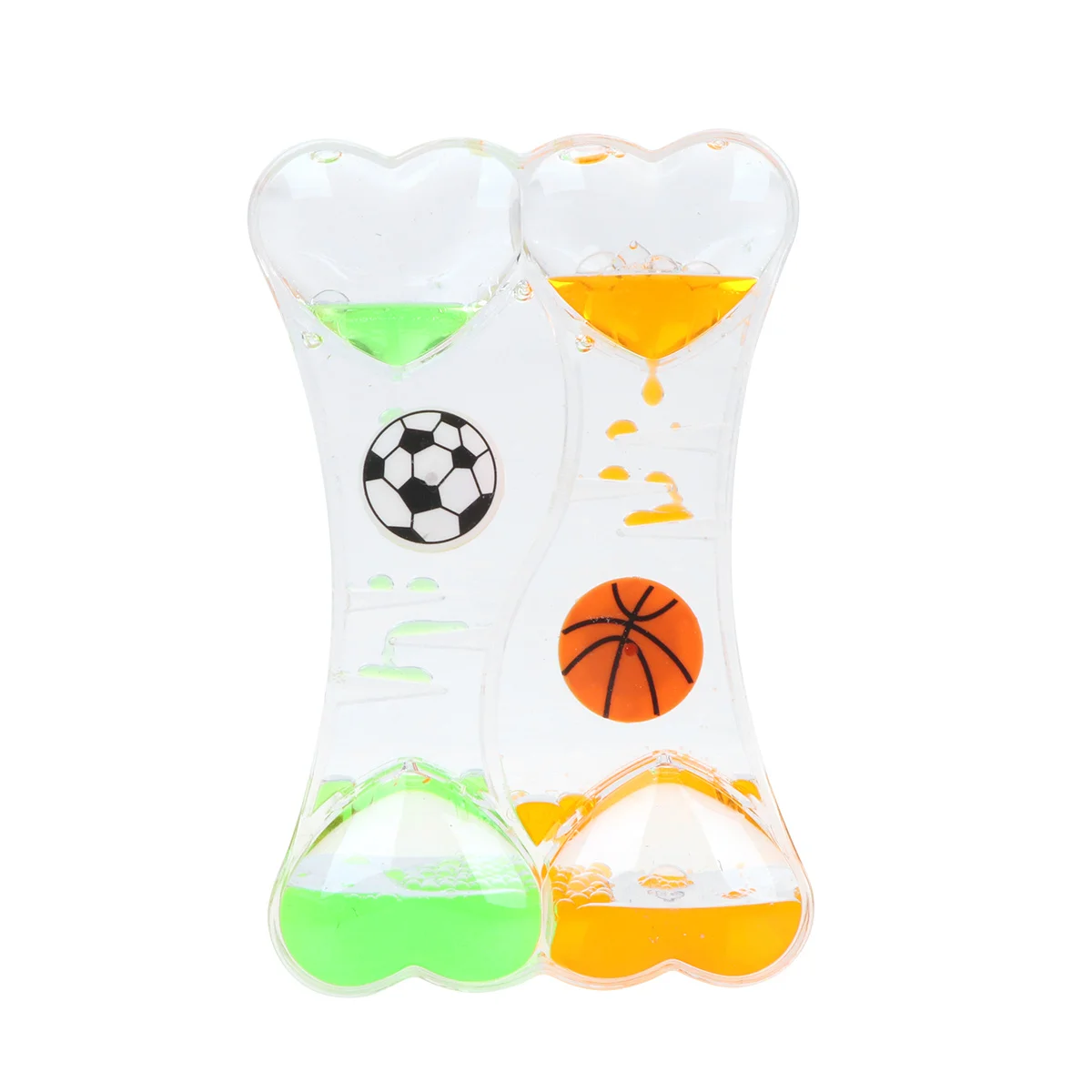 Double Peach Heart Oil Leak Timer Orange Green Cute Balls Hourglass Timer Ornament Heart Symbol Friendship Happiness Gift
