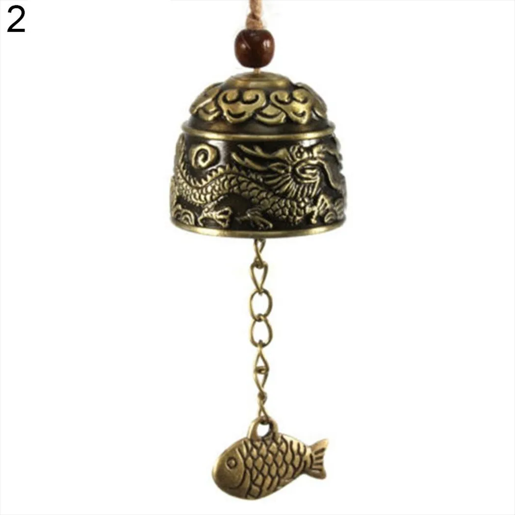 1pcs Bell 27cm Characteristics Handmade Hanging Wind Chime Hemp Rope Traditional Zinc Alloy Decorate Luck Fortune