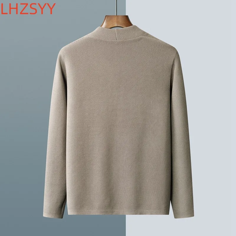 LHZSYY New 100% Pure Wool Cardigan Men\'s Business Casual Jacket Tops Autumn/Winter Youth Versatile Sweater Loose Cashmere Coat