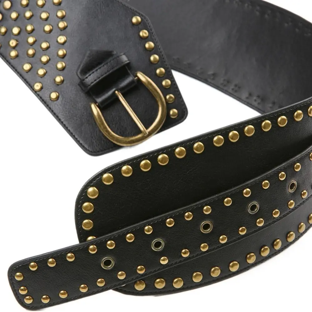 Punk Style Hollow Asymmetric Belt Harajuku Aesthetic Rivet Streetwear Leather Belt Chic Disc Belt For Women Apparel Accessories