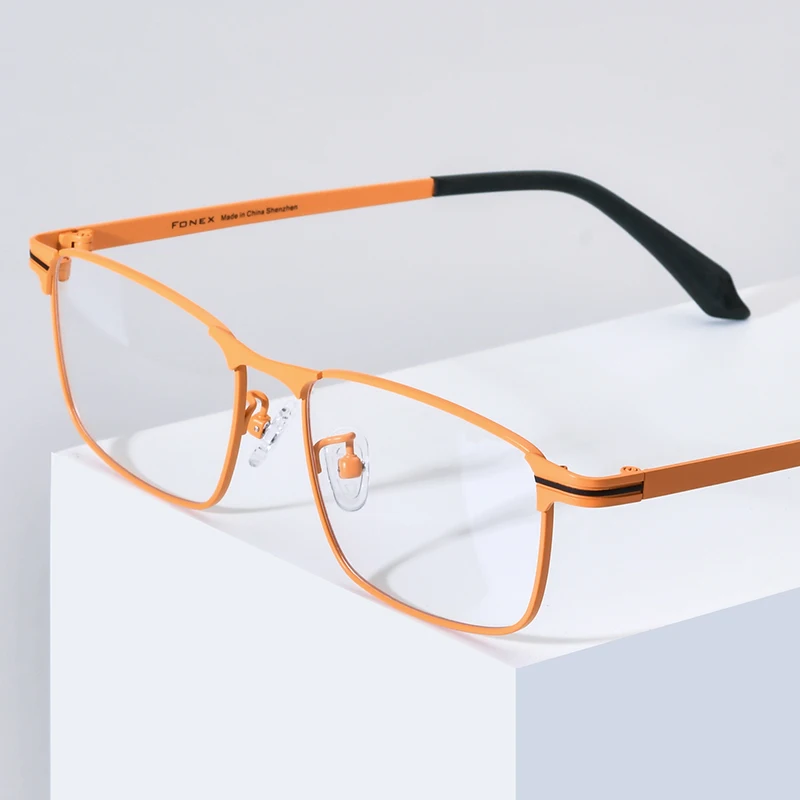 FONEX Titanium Glasses Frame Men Brand Design Square Eyeglasses Japanese Ultralight-Weight High Quality Eyewear 85928