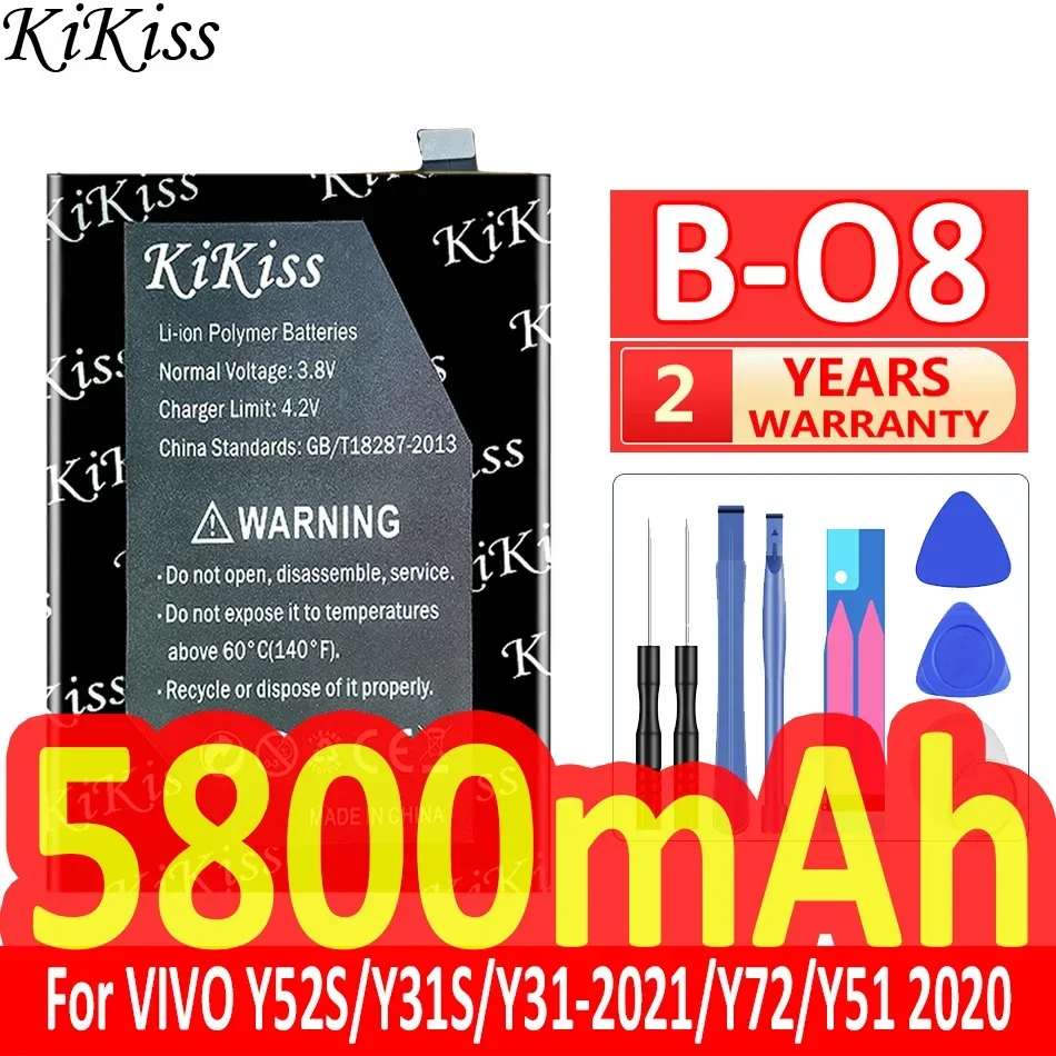 

B-O8 5000mAh Cell Phone Battery for Vivo Y52S Y53S Y31S Y31 (2021) Y72 Y51 (2020) Y51(2020, December) Replacement Batteries