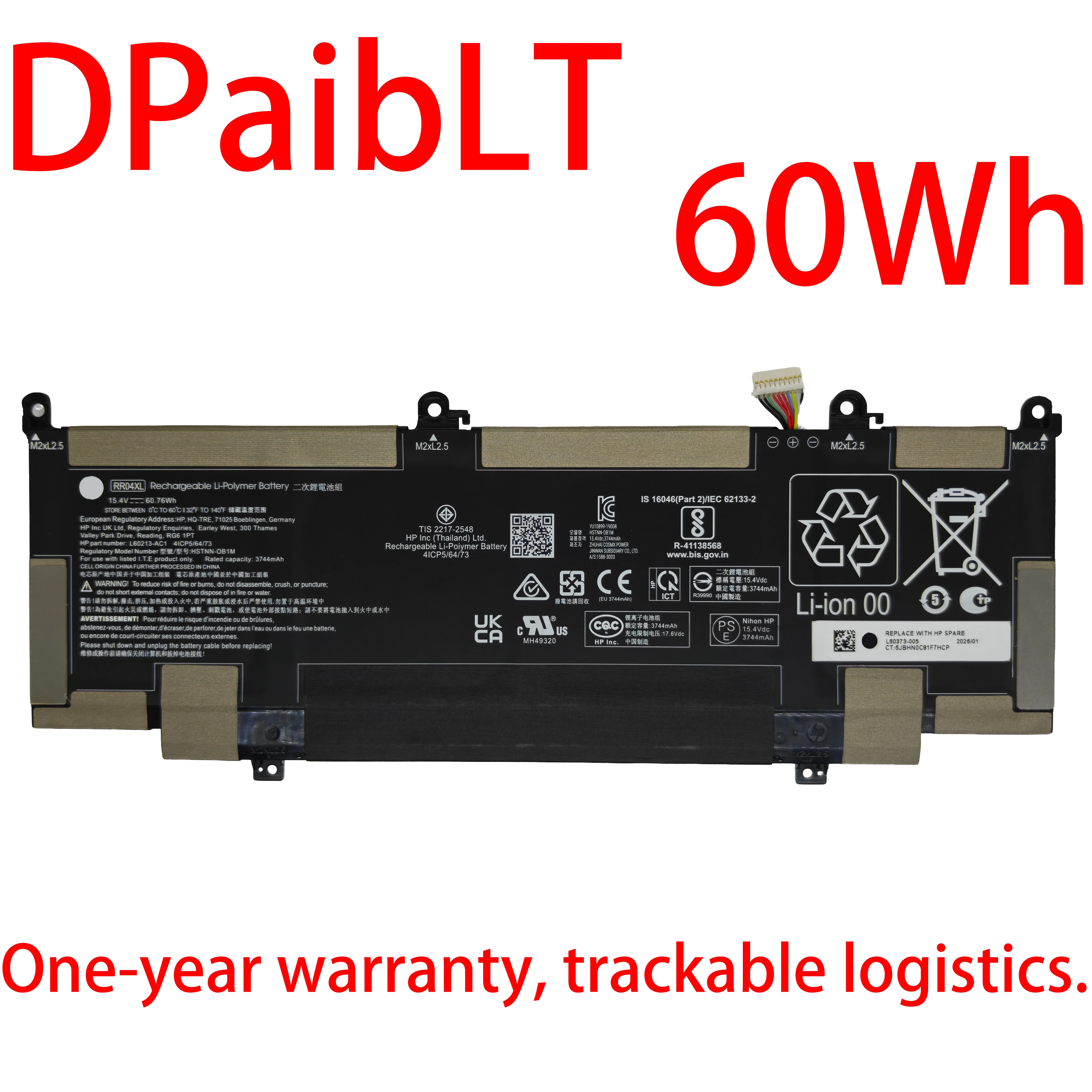 

DPaibLT NEW 60Wh 15.4V RR04XL LAPTOP BATTERY for HP Spectre X360 13-AW0900 13-AW0090CA 13-AW0003DX 13-AW0001LA 13-AW0001LM