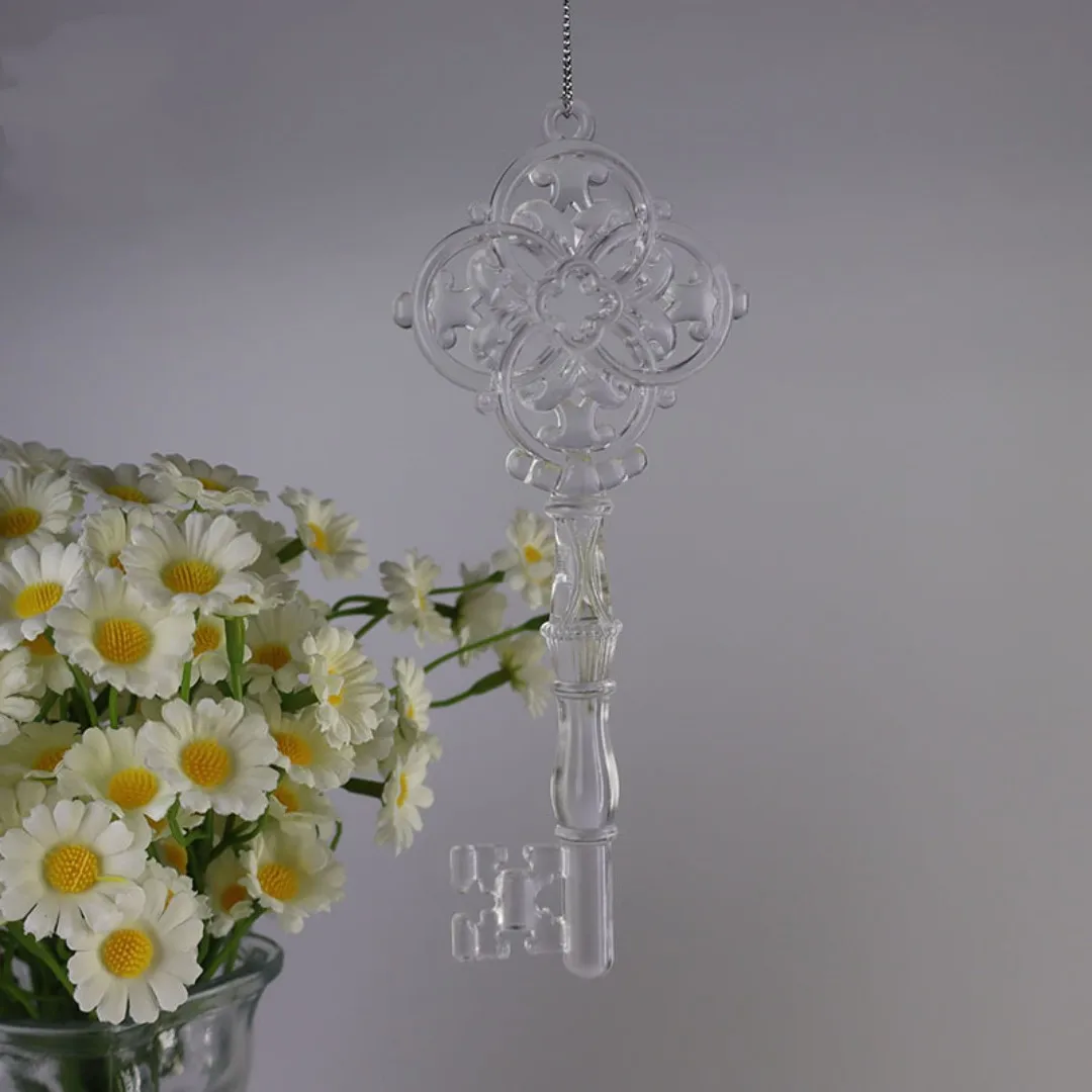 5Pcs Keys Acrylic Crystal Hanging Ornament Christmas Festival Decoration Home Decor Christmas Tree Decoration For Home Xmas Gift