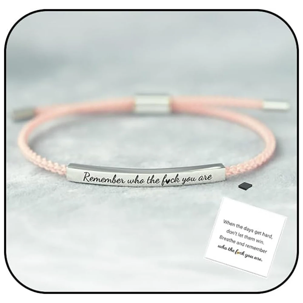 Popular Charm Motivational Tube Bracelet for Lovers Gift Fashion Adjustable Stainless Steel Lettering Bracelet Jewelry Wholesale