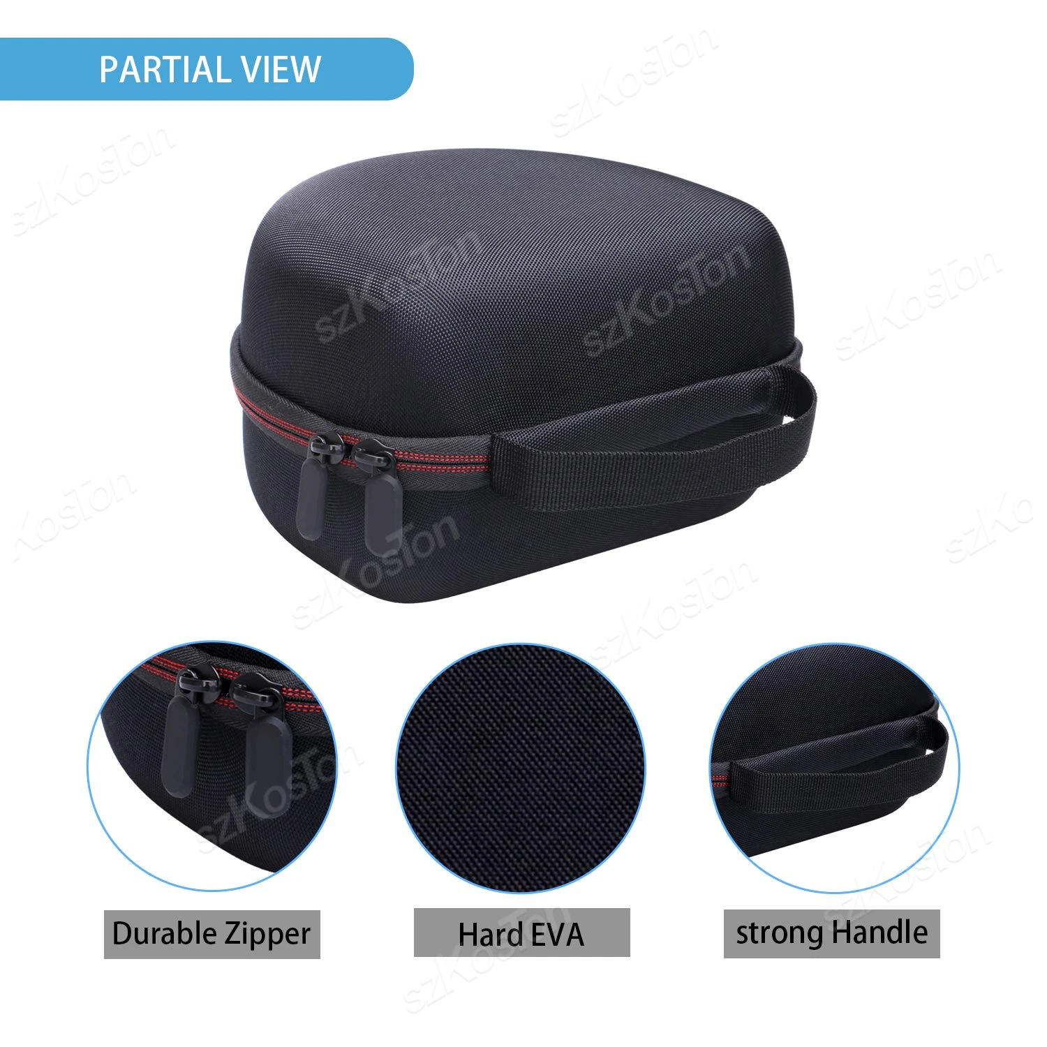 Torba do przechowywania EVA do zestawu słuchawkowego Audio Technica ATH-M50X/ATH-M20X/ATH-M30X/ATH-M70X/ATH-M40x Przenośna torebka z warstwą siatkową do przechowywania — zdjęcie produktu 4