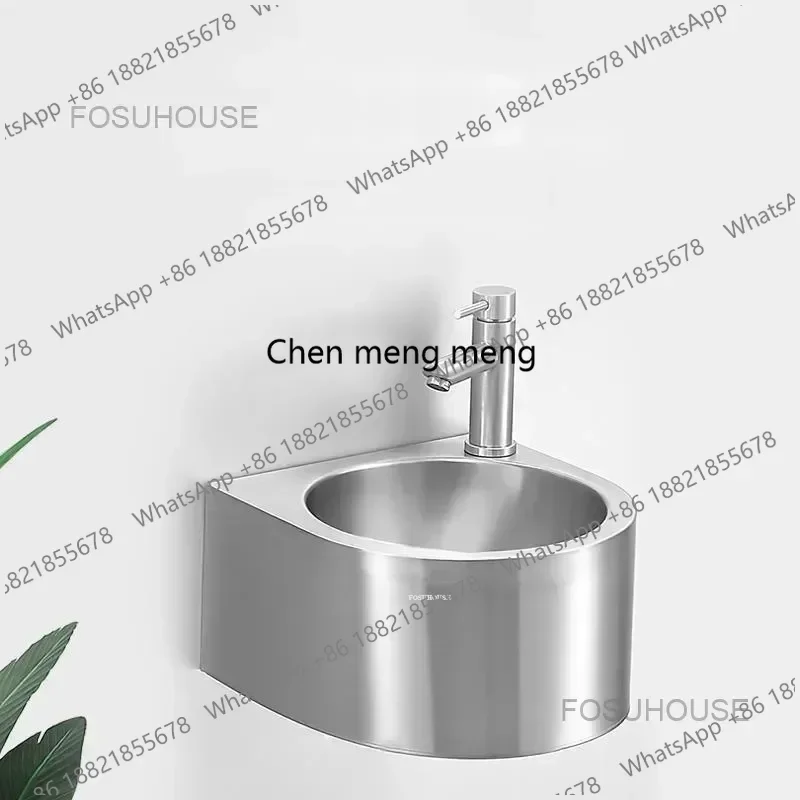 A17 European Stainless Steel Wall Mounted Bathroom Sinks Modern Small Washbasins Home Bathroom Accessories Wall Hanging Wash